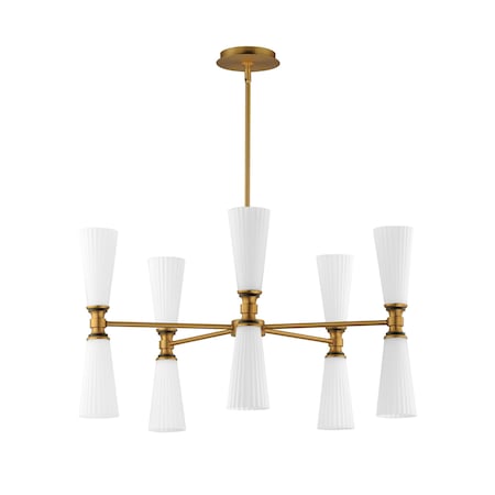 Maxim Lighting Krevat 10-Light Chandelier, Black/Natural Aged Brass 24825SWBKNAB